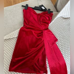 Brand New with Tags red velvet minidress size S